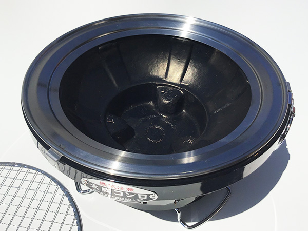 丸形コンロ大にステンレスカバーを装着した状態