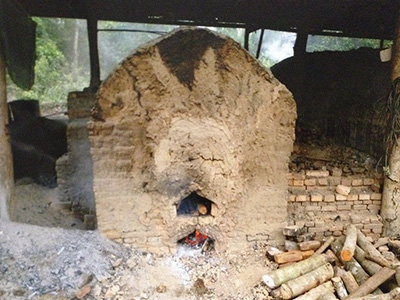 「口炊き」が進み、窯の温度が上昇